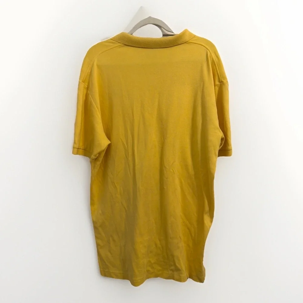 Polo Ralph Lauren Golf Shirt Mens Yellow Short Sleeve Purple Horse Cotton Sz L